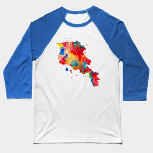 Armenia Watercolor Map Painting Baseball T-Shirt